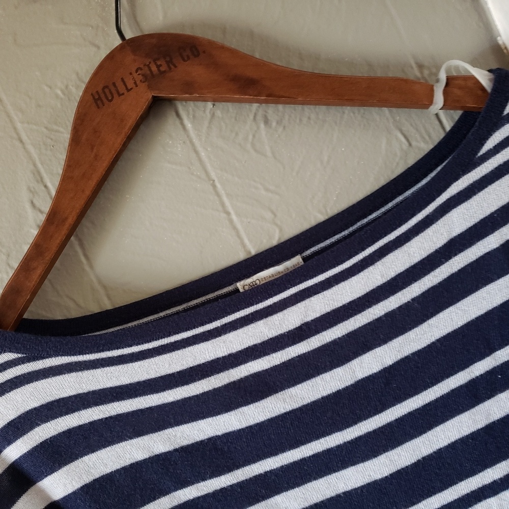 Cato striped blue and white top